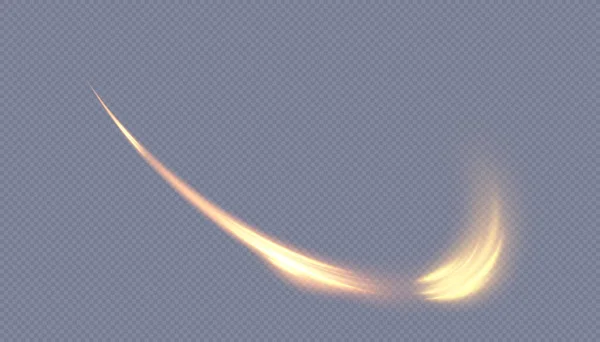 Golden Magic Comet Lots Sparkling Dust Shimmering Light Effects Magic — Stock Vector