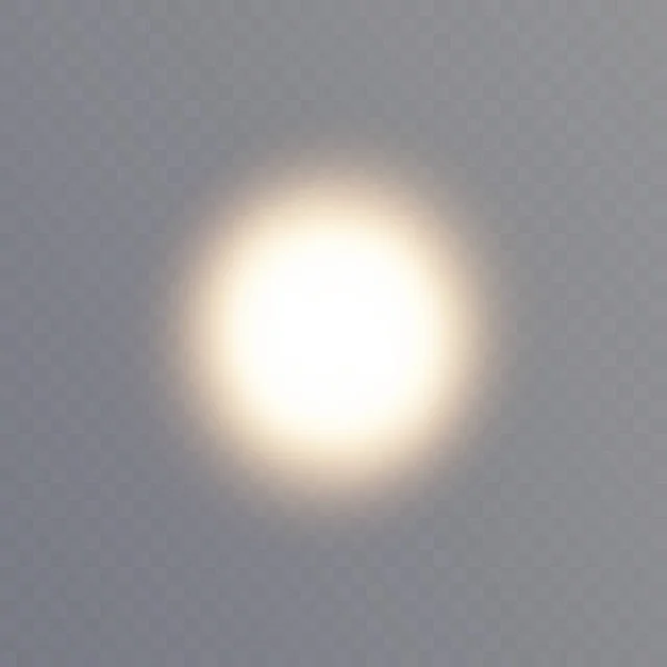 Ефект Яскравого Сонячного Світла Твінкі Золоті Зірки Прозорому Фоні Яскравий — стоковий вектор