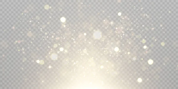 Φως Αποτέλεσμα Πολλά Glittery Τονίζει Λάμπει Διαφανές Φόντο Για Χριστούγεννα — Διανυσματικό Αρχείο