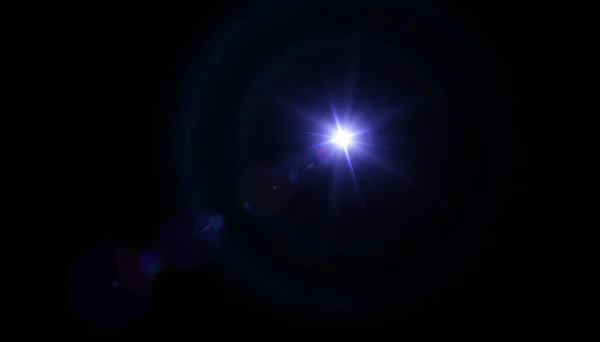 Effet Lumineux Avec Des Rayons Des Reflets Brille Lumière Bleue — Image vectorielle