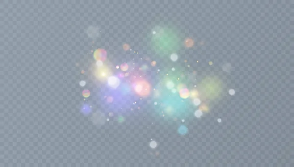 Glowing Light Effect Lots Shiny Particles Isolated Transparent Background Vector — Stock Vector