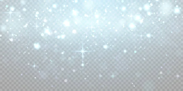 クリスマスの新年のデザインのための透明な背景に輝く光沢のあるハイライトの多くと光効果 — ストックベクタ