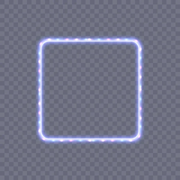 Cornice Quadrata Sottile Luminosa Sfondo Trasparente Design Perfetto Intestazione Logo — Vettoriale Stock