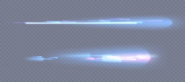 高速光の動き グレア歪みや光屈折 ダイヤモンドが屈折したときの光線のトレースライン レーザーの光の痕跡 ベクトル — ストックベクタ
