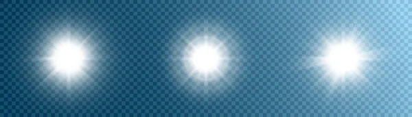 白い美しい光は 透明な爆発で爆発します キラキラと完璧な効果のためのベクトル 明るいイラスト 明るい星 光沢のあるグラデーション 明るいフラッシュの透明輝き — ストックベクタ