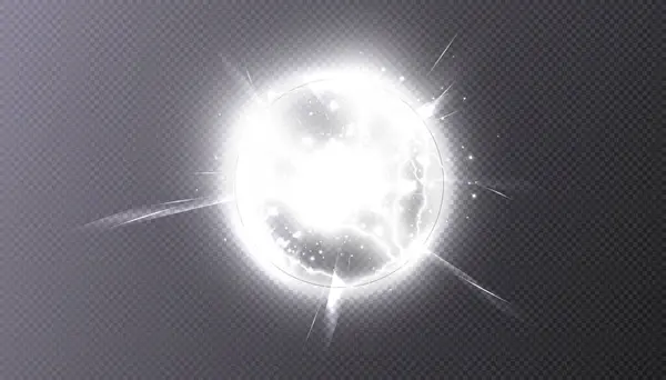 Световой Шар Потоке Плазменной Энергии Векторная Электрическая Молния Вспышки Света — стоковый вектор