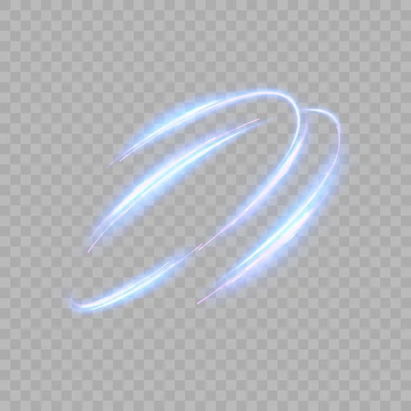 抽象的な光が渦巻く 明るいネオンサークル キラキラと輝く光の軌跡は 螺旋状に速い動きで渦巻いています ベクトル10 Eps — ストックベクタ