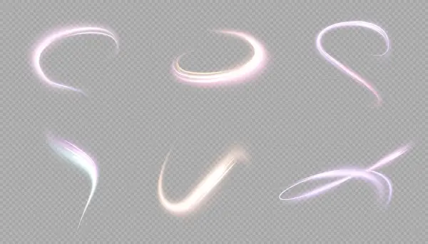 Abstraktes Licht Wirbelt Leuchtende Neonkreise Eine Helle Spur Glitzernder Strahlen — Stockvektor