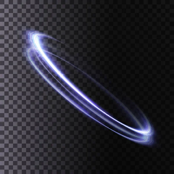 Abstracte Lichte Wervelingen Heldere Neoncirkels Een Helder Spoor Van Glinsterende — Stockvector