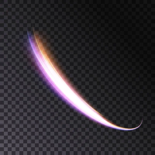 暗い背景に動的光源のベクトル図 夜の抽象化の高速 抽象的な光の渦 ライトトラック効果 ウェブデザイン ゲームデザインのために Pngベクトル — ストックベクタ