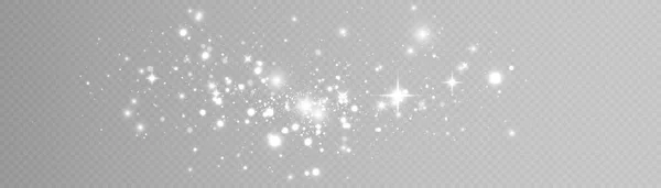 发光效果 许多发光粒子在透明的背景上被隔离 带灰尘的矢量星云 — 图库矢量图片