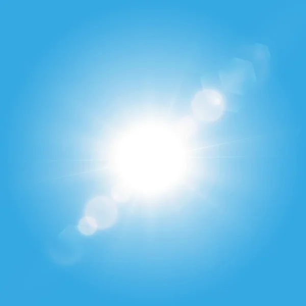Φωτεινός Ήλιος Λάμπει Τις Κρύες Ακτίνες Διανυσματική Απεικόνιση Λαμπερό Άσπρο — Διανυσματικό Αρχείο