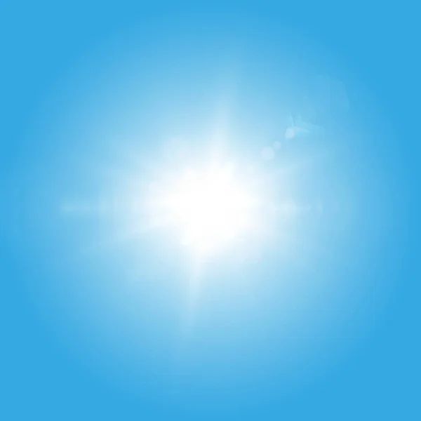 Die Helle Sonne Scheint Mit Kalten Strahlen Vektorillustration Leuchtender Weißer — Stockvektor