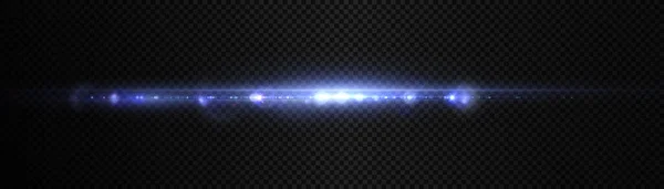 透明な背景に孤立した光の線の光の効果セット 光線とハイライトでライトライン 光る効果 輝く輝きを持つレーザー光 — ストックベクタ