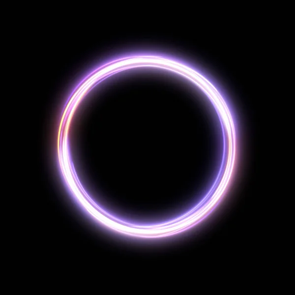 Vecteur Lumineux Néon Cercle Avec Lueur Cadre Rond Abstrait Avec — Image vectorielle
