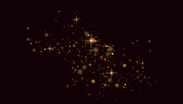 透明な背景に多くのキラキラした粒子で光の効果を発揮します 塵とベクトル星雲 — ストックベクタ
