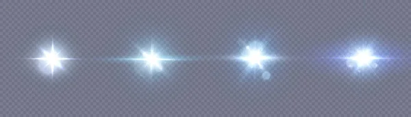 Ställ Ljuskällor Konsertbelysning Scenspotlights Stjärna Ljus Sol Spotlight Beam Belysta — Stock vektor