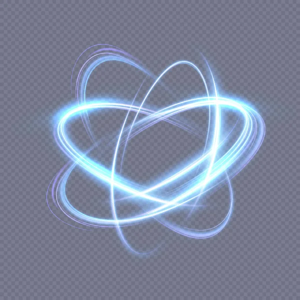 Atom Parçacığı Işık Etkisi Atom Yapısı Bilim Işareti Gradyan Atom — Stok Vektör