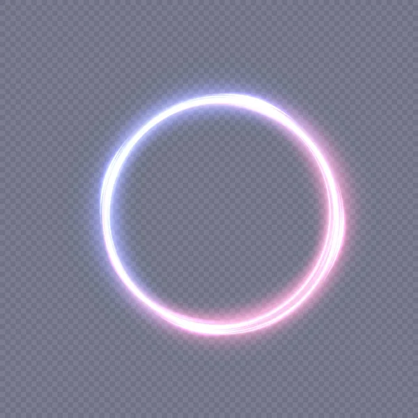 Abstrakter Neonblau Violetter Ring Eine Helle Feder Aus Leuchtenden Strahlen — Stockvektor