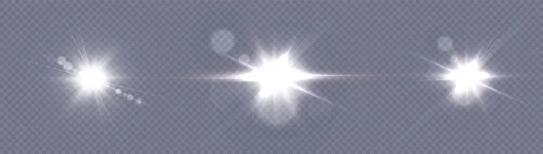Установить Источники Света Концертное Освещение Сценические Прожекторы Звезда Яркое Солнце — стоковый вектор