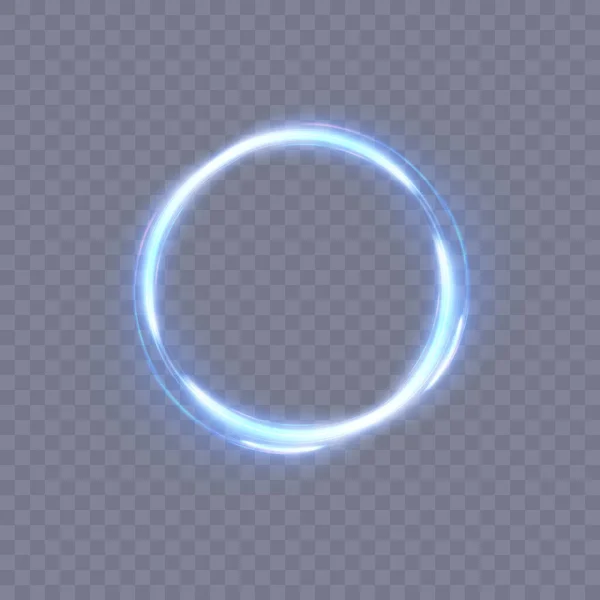 Abstrakter Neonblauer Ring Eine Helle Feder Aus Leuchtenden Strahlen Die — Stockvektor
