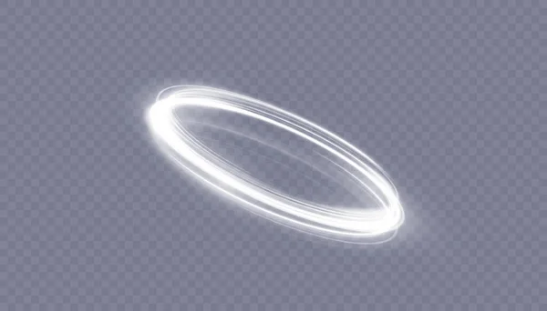 带冷色调的霓虹灯环 一道明亮的发光羽流 在快速的螺旋运动中旋转着 轻凉的漩涡 曲线线光效 — 图库矢量图片