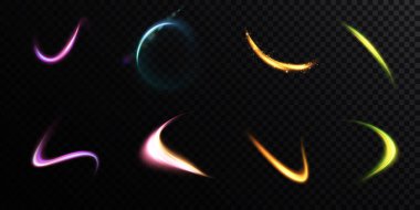 Siyah ışık renginde izole edilmiş altın renkli ışık çizimi efekti. Bilimin soyut geçmişi, geleceksel görüş mesafesi, teknoloji algılaması. ışık efekti png