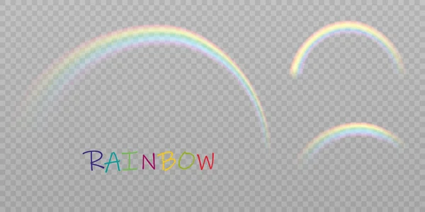 彩色透明彩虹 矢量图解 雨后发生的美丽的气象现象 幻想好运的象征 — 图库矢量图片