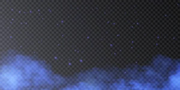 透明な背景に隔離された半透明の青い煙 蒸気効果特殊効果 煙のベクトルテクスチャ — ストックベクタ