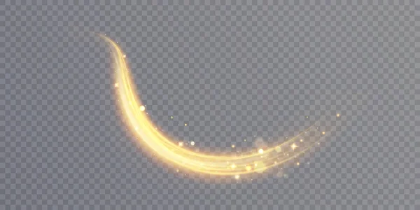 Золотий Шлях Світловими Іскрами Блискучою Магічною Стежкою Світлова Хвиля Зоряного — стоковий вектор
