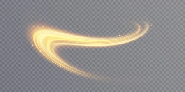 Goldener Pfad Mit Funkelnden Lichtern Glitzernder Magischer Zauberweg Leuchtende Welle — Stockvektor