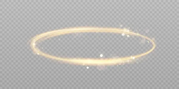 Вплив Абстрактних Золотих Світлових Кіл Прозорий Фон Золота Рамка Місцем — стоковий вектор