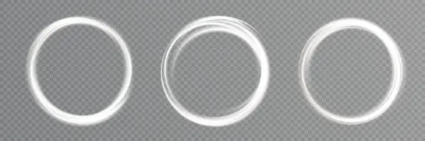 Die Wirkung Abstrakter Weißer Lichtkreise Auf Einem Transparenten Hintergrund Heller — Stockvektor