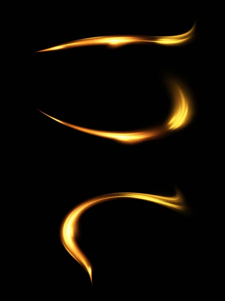 Dynamische Goldlinien Mit Leuchteffekt Rotierende Glänzende Ringe Abstrakter Funkelnder Wirbel — Stockvektor