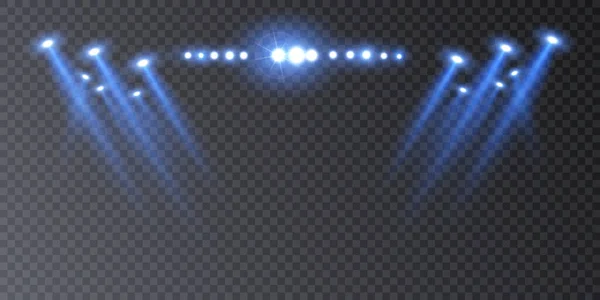 Projecteurs Lumineux Pour Éclairer Les Stades Les Compétitions Sportives Vecteur — Image vectorielle