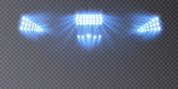 Projecteurs Lumineux Pour Éclairage Des Stades Des Sports Projecteur Bleu — Image vectorielle