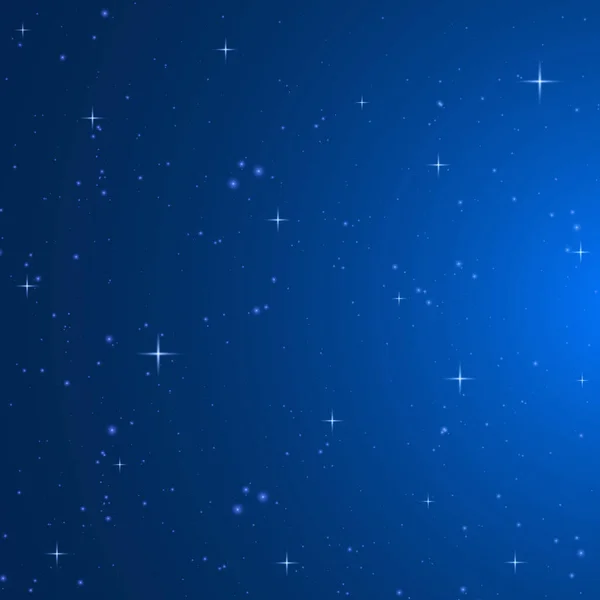 Blå Rymd Bakgrund Natt Glödande Himmel Vektor — Stock vektor