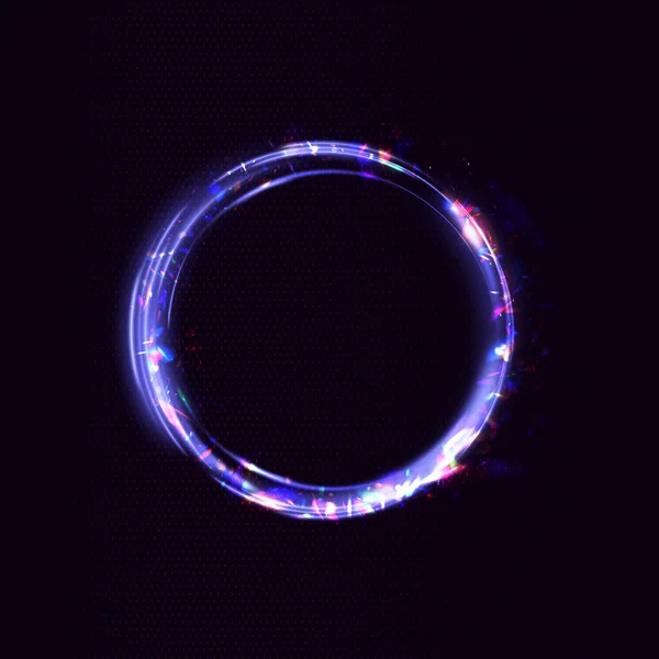 輝く渦巻く背景を持つ抽象的なリングの背景 エネルギー フロー トンネル 光歪みのある青いポータル 魔法の円ベクトル 光の効果を持つ丸枠 — ストックベクタ