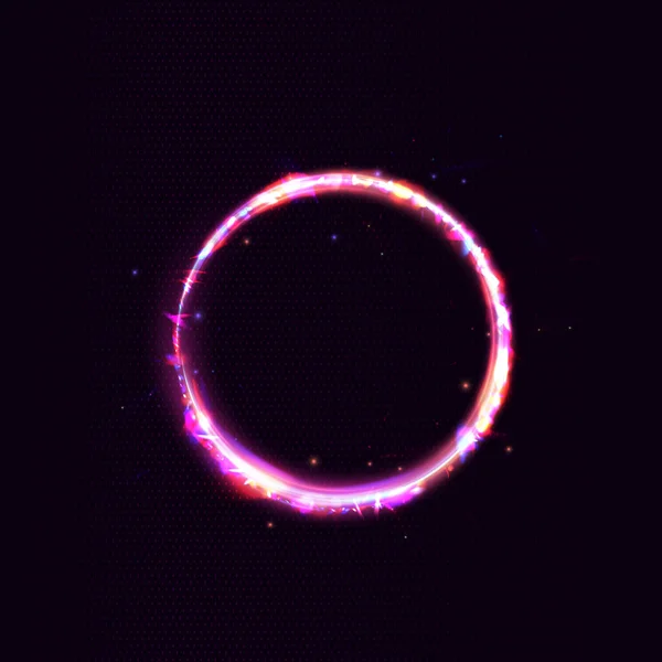 輝く渦巻く背景を持つ抽象的なリングの背景 エネルギー フロー トンネル 光歪みの明るいポータル 魔法の円ベクトル 光の効果を持つ丸枠 — ストックベクタ