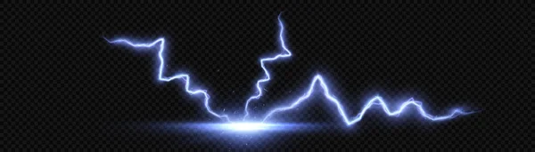 雷の要素を持つ光の抽象的なフラッシュ 大電流 パワー 孤立した背景にオーバーレイのベクトル図 — ストックベクタ