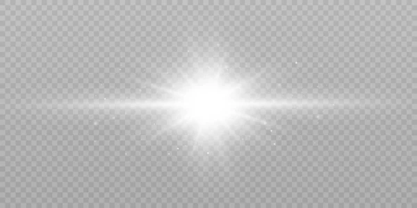 抽象的阳光闪烁着半透明的光芒 具有特殊的光效 运动辉光亮点中矢量模糊 — 图库矢量图片