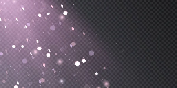 Векторный Фон Фиолетовым Мерцающим Боке Падающими Яркими Искрами Пыльным Блеском — стоковый вектор