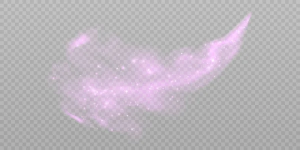 Nuvola Magica Scintillante Polvere Stella Magica Viola Con Scintille Nebbia Vettoriale Stock