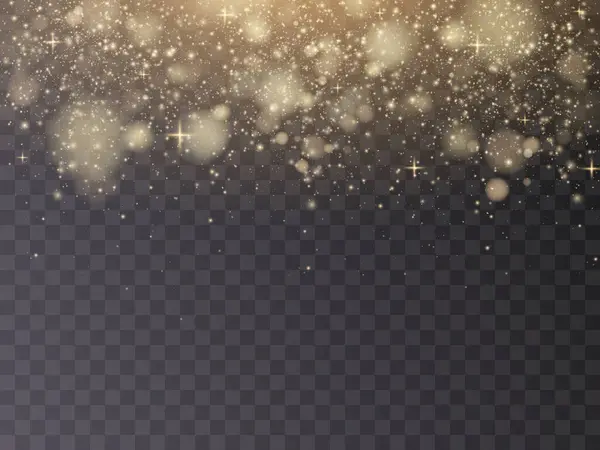 金色沙尘灯 圣诞光彩夺目的假冒伪劣和闪闪发光的覆盖纹理为您的设计在透明的背景 金颗粒抽象矢量背景 — 图库矢量图片