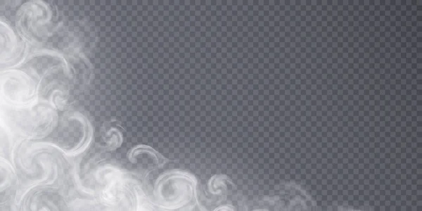 Texture Vapore Fumo Nebbia Nuvole Fumo Isolato Dal Vettore Effetto — Vettoriale Stock