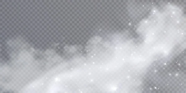 Vánoční Pozadí Překrývaly Létající Bílé Sněhové Vločky Silný Sníh Průhledném — Stockový vektor