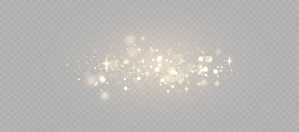 金色沙尘灯 圣诞光彩夺目的假冒伪劣和闪闪发光的覆盖纹理为您的设计在透明的背景 金颗粒抽象矢量背景 — 图库矢量图片
