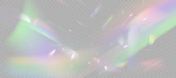 Realistische Diamant Reflectie Regenboog Licht Optisch Effect Kleurrijke Collectie Helder — Stockvector