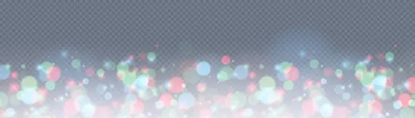 Meerkleurig Licht Bokeh Kerst Gloeiende Bokeh Glitter Overlay Textuur Voor — Stockvector