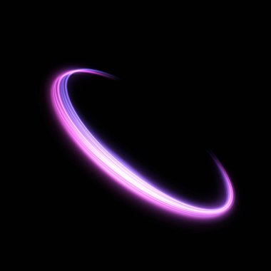 Işık girdabı. Eğri neon ışık efekti. Oyun endüstrisi reklamcılığı web tasarımı için parlak altın kıvrımlı çizgiler. Vektör